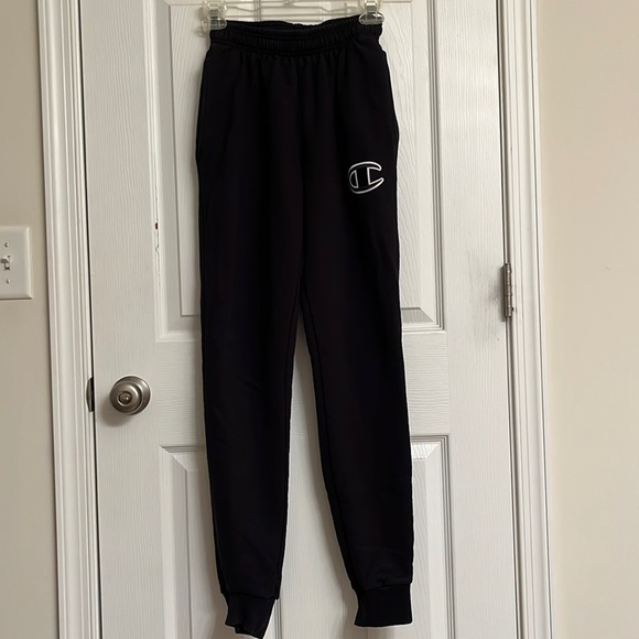 Champion Black Cotton-blend Sweatpants Joggers Drawstring Waist Size Small EUC - Picture 1 of 8